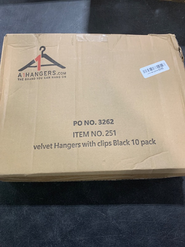 Photo 1 of Home-it Pants Hangers With Clips 10 Pack - Black Velvet Non Slip Space-Saving for Pants, Skirts, Coats, Dresses, Tank Tops, Clothes - Felt Ultra Thin