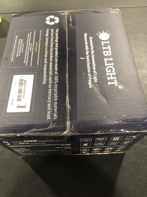 Photo 1 of LTBLIGHT 8 Pack 6 Inch 16W MAX.2000LM LED Recessed Lighting with Junction Box, Eqv 200W,2700K/3000K/3500K/4000K/5000K Selectable,Dimmable, Free of Can Housing,Flush Mount Downlight-ETL & Energy Star
