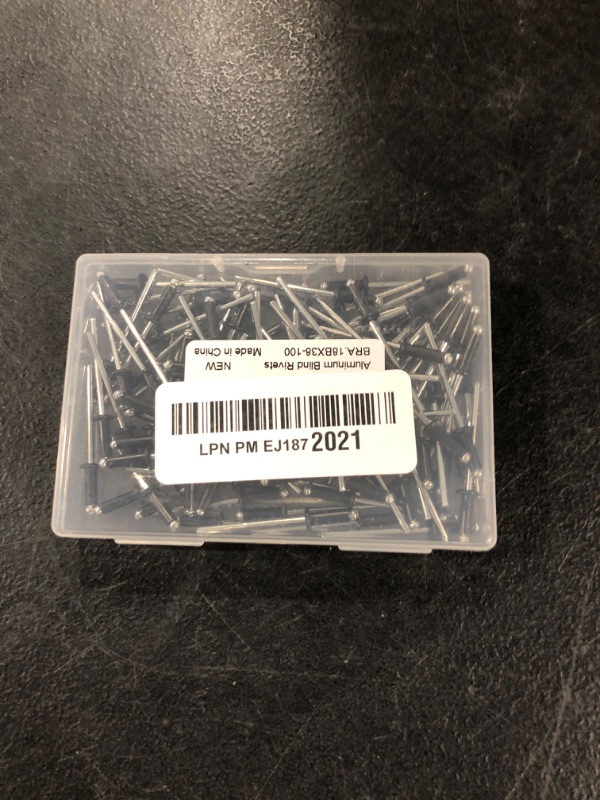 Photo 1 of 1/8" x 3/8" Aluminum Blind Rivets, Black, 3.2 x 10mm Pop Rivets, 100 PCS