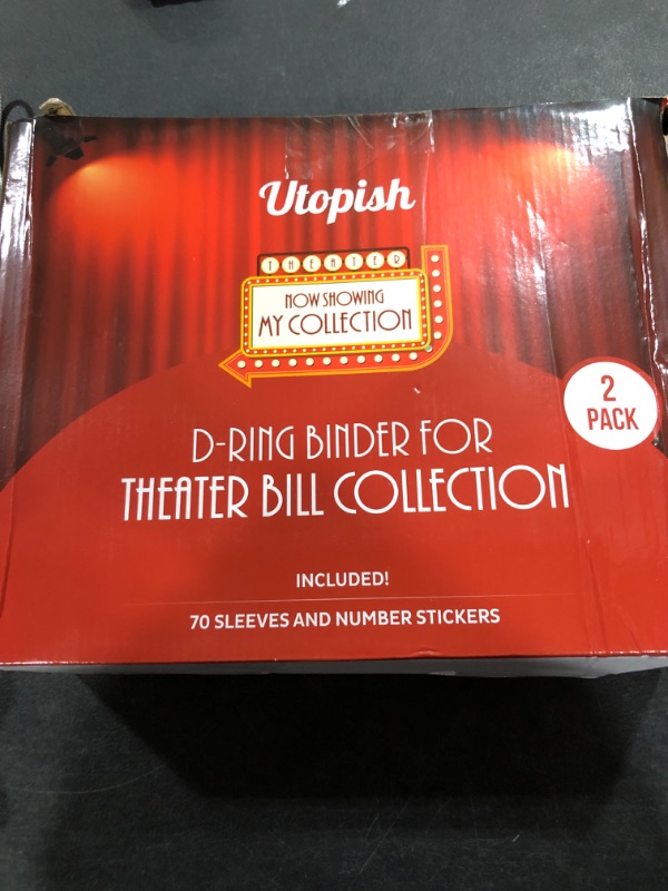 Photo 1 of UTOPISH Show-Bill Binder with Sleeves - 2-Pack of Large 4” Theater Program Holders with 70 Sheet Protectors and Numbering Stickers Included - Broadway Gift with Full-Color Logo and Numbering Panel (2)