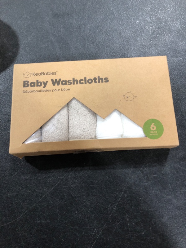 Photo 1 of 6-Pack Baby Washcloths - Soft Viscose from Bamboo Washcloth, Baby Wash Cloths for Newborn, Kids, Bath Baby Towels, Face Towel, Face Cloths for Washing Face(White/Stone)