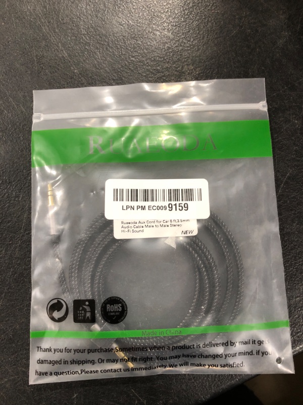 Photo 1 of Ruaeoda Aux Cord for Car 6 ft,3.5mm Audio Cable Male to Male Stereo Hi-Fi Sound Nylon Braided aux to aux 1/8 Cable for Headphones Car Home Stereos Speakers Tablets