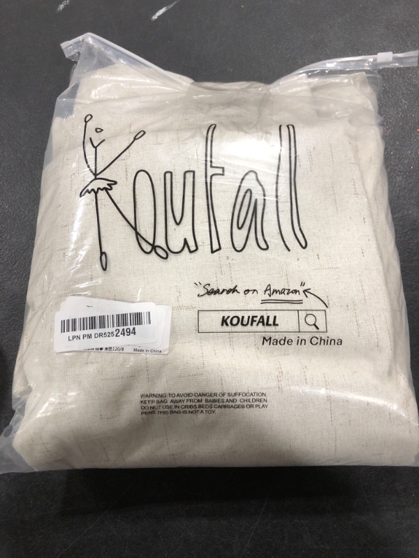 Photo 1 of KOUFALL 120 Inch Curtains Long,Blackout Linen Textured Black Out Back Tab Pleated 10FT 10 FT Foot Tall Curtains for Living Room Bedroom,Cream Ivory 2 Panels Set