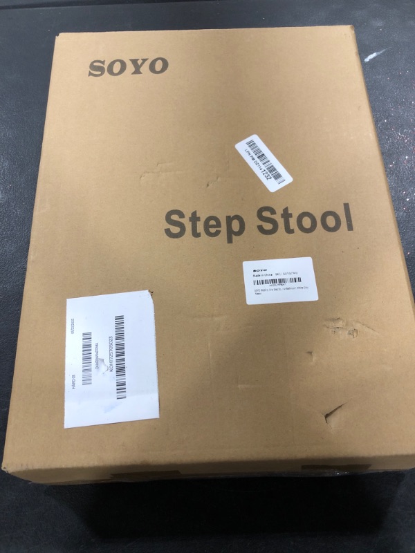 Photo 1 of SOYO Mobility One Step Stool, Heavy Duty Indoor Outdoor Non-Slip Small Step Platform Assistive Device for Adult Elderly, Standing Support and Step Riser for Car, Bed, Door, Stair, Bathroom, White-Gray