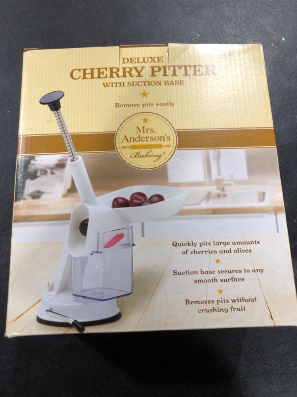 Photo 1 of Mrs. Anderson’s Baking Deluxe Cherry Pitter with Suction Base, BPA Free, 11-Inches x 7.5-Inches x 4.5-Inches