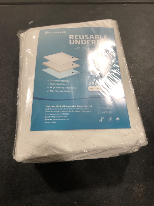 Photo 1 of Careboree 2 Pack Cotton Top-Layer Reusable Tuckable Underpads Incontinence Bed Pads 34"X36" Twin Size 21" Wings