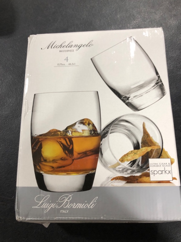 Photo 1 of Luigi Bormioli Michelangelo 15.75 oz Double Old Fashion Glasses - Classic Design Ideal for Cocktails, Modern Durability - Fine Laser-Cut Rims, Dishwasher Safe, Made in Italy (Set of 4)