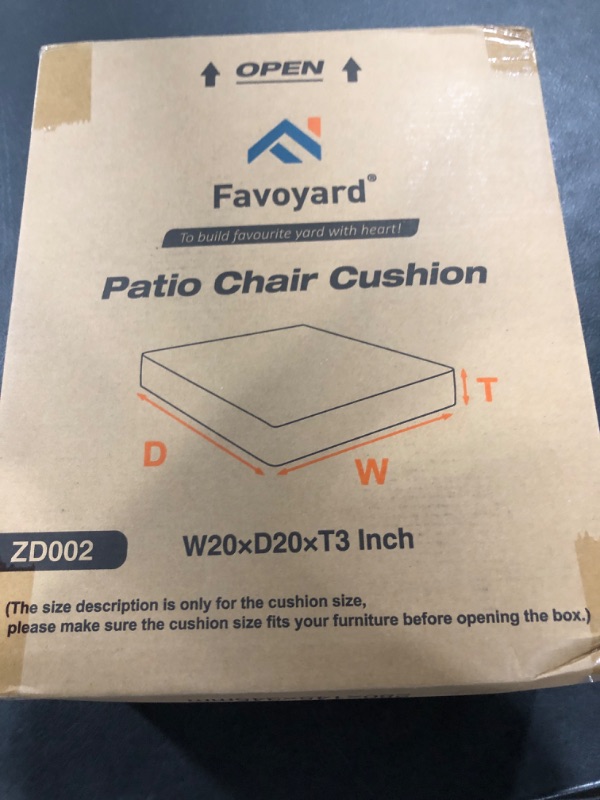 Photo 1 of Favoyard Patio Chair Cushions 20 x 20 x 3 Inch Waterproof Outdoor Seat Cushions for Patio Furniture 3-Year Color Fastness Garden Sofa Couch Chair Pads with Handle & Adjustable Straps Set of 2, Beige