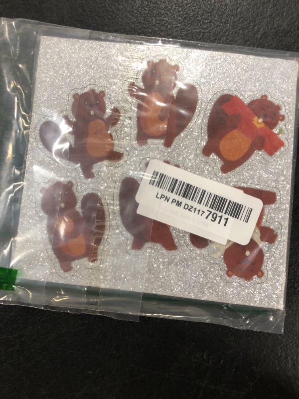 Photo 1 of 18pcs Brown Glitter Cartoon Beaver Dessert Cupcake Topper Baby Shower Theme Decor Supplies Boys Girls Happy Birthday Party Decorations