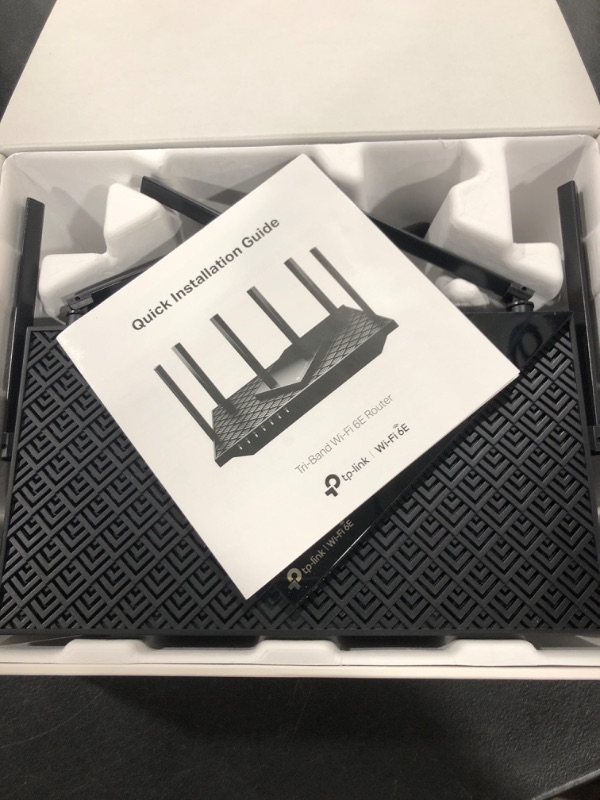 Photo 1 of TP-Link AXE5400 Tri-Band WiFi 6E Router (Archer AXE75)- Gigabit Wireless Internet Router, ax Router for Gaming, VPN Router, OneMesh, WPA3, Black
