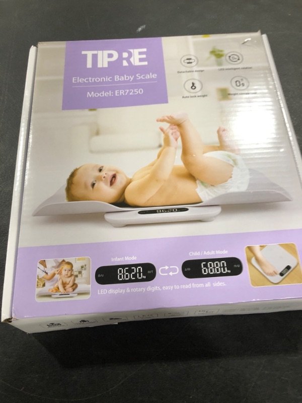 Photo 1 of TIPRE Baby Weight Scale, Infant Scale with Detachable Tray, Pet Scale for Cat Dog, Multiple Weighing Scale for Toddler, Children, Pet and Adult Auto-Rotation LED Screen, Up to 400lb/180kg