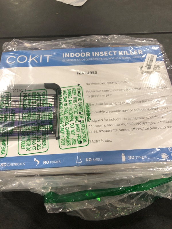 Photo 1 of COKIT Bug Zapper Indoor 20W Electric Insect Killer with Bug Collection Tray, Fly and Mosquito Killer for Home, Kitchen, Garage, Patio, Includes 2 Extra Replacement Bulbs
