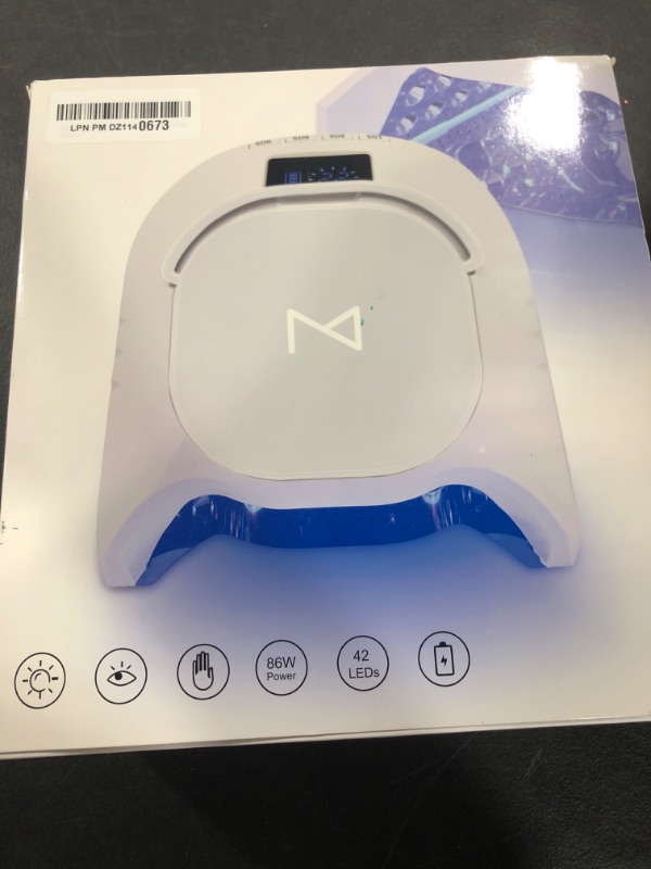 Photo 1 of M - GlowPro Professional Hybrid 86W Wireless Rechargeable UV LED Nail Curing Lamp Cordless Nail Dryer for Gel Nails, Manicure, Pedicure (White)