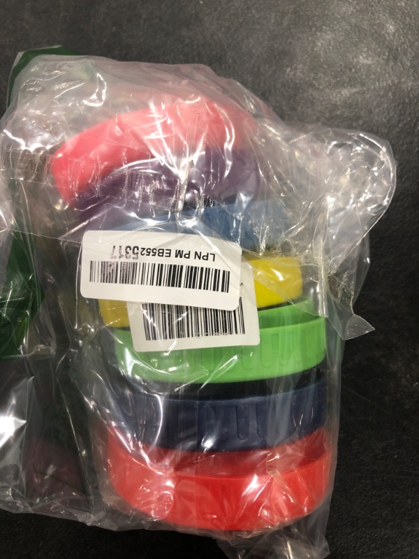 Photo 1 of 14 Pack 7 Wide Mouth & 7 Regular Mouth Mason Jar Lids, Suitable for Ball, Kerr and More, with Silicone Rings, Leak proof Plastic Storage Cap, 86mm &70mm, Reusable Jar Lid Tops, Colored Caps for Mason