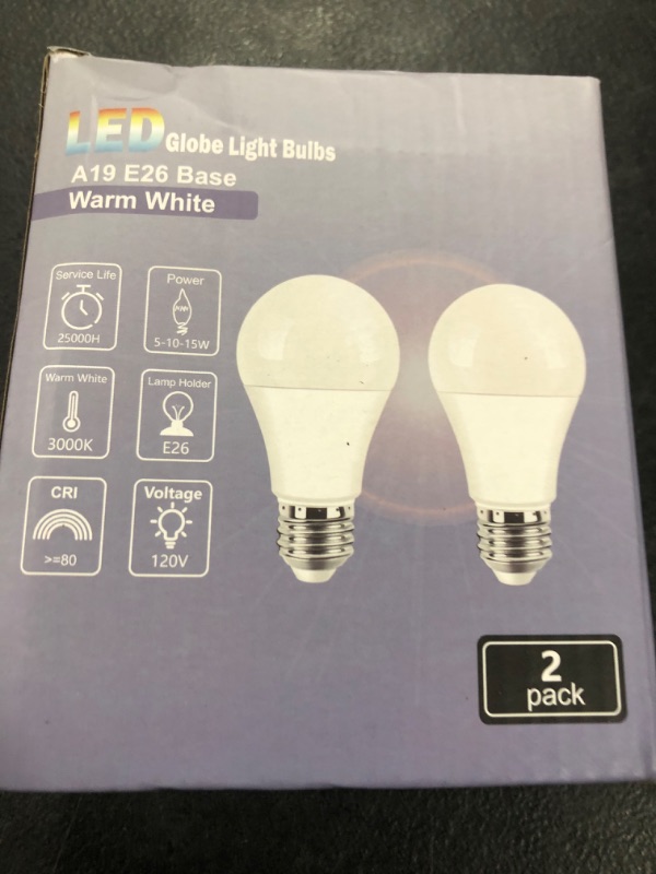 Photo 1 of Zorykn 3 Way Light Bulbs 50 100 150 Warm White, A19 3000K, 5/10/15W Energy Saving 500 1000 1500 Lumens, E26 Base LED Bulbs Perfect for Reading, 2 Pack