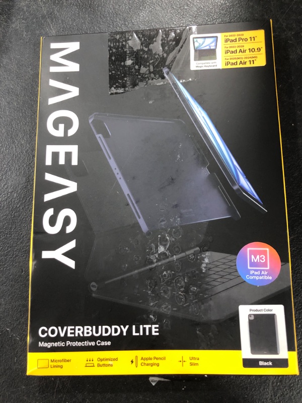 Photo 1 of MAGEASY CoverBuddy Lite for M3/M2 iPad Air 11” (2024-2025) - iPad Air Case Compatible with Magic Keyboard - Black (1.2)