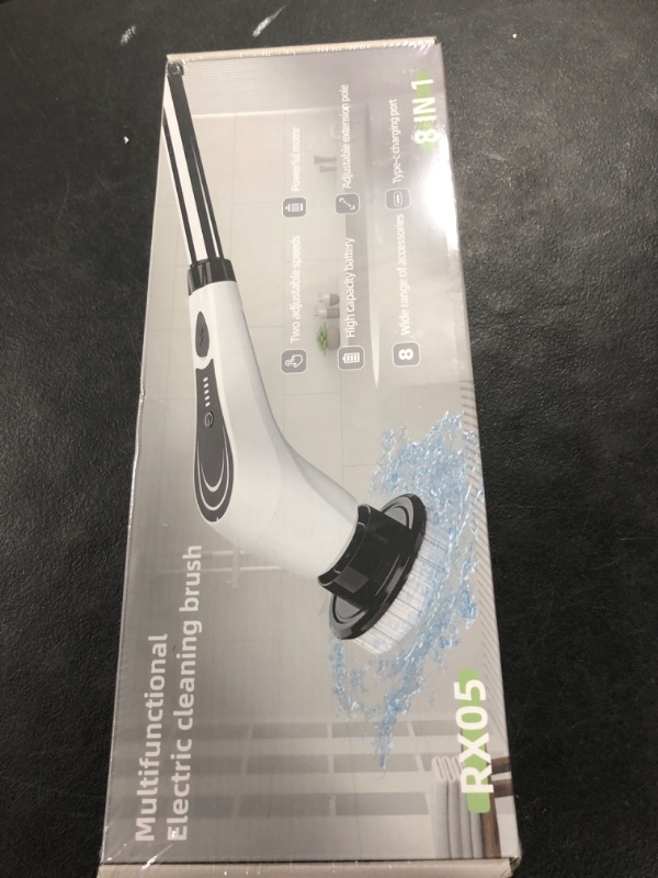 Photo 1 of Electric Spin Scrubber, Cordless Cleaning Brush, Shower Scrubber with 8 Brush Heads, Power Scrubber Dual Speeds with Adjustable Extension Handle, IPX7 Waterproof for Bathtub Floor Tile Car-B