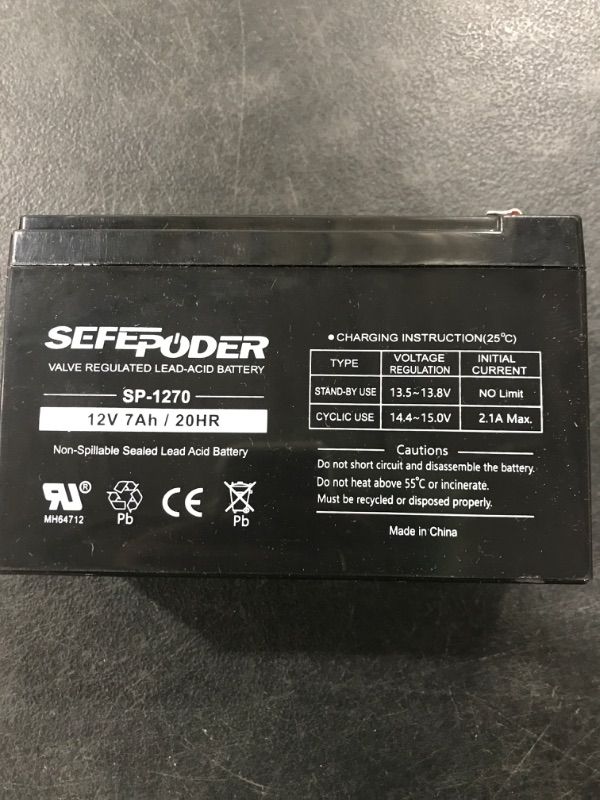 Photo 1 of Sefepoder Valve Regulated Lead-Acid Battery 