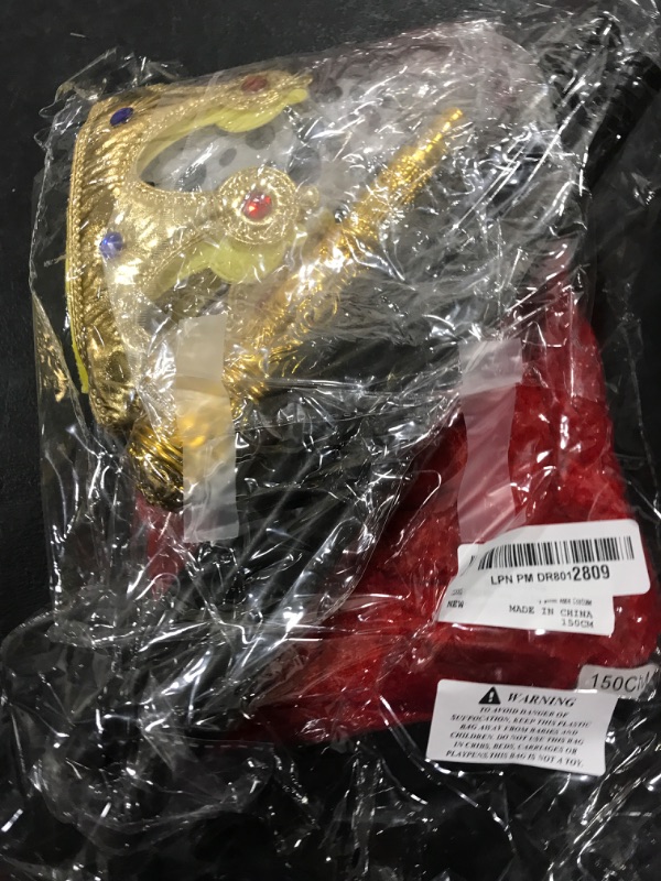 Photo 1 of CLOOOUDS King Costume Set Red Cloak Golden Crown And Scepter Set Prince Capes Halloween Costume For Kids Teen Adult