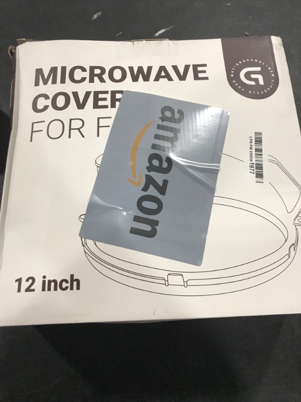Photo 1 of 12 Inch Microwave Splatter Cover, Upgraded Microwave Cover for Food with Water Steamer, Integrated Handle, Splatter Guard, Cookware Lid, House Warming Gifts New Home, Grey
