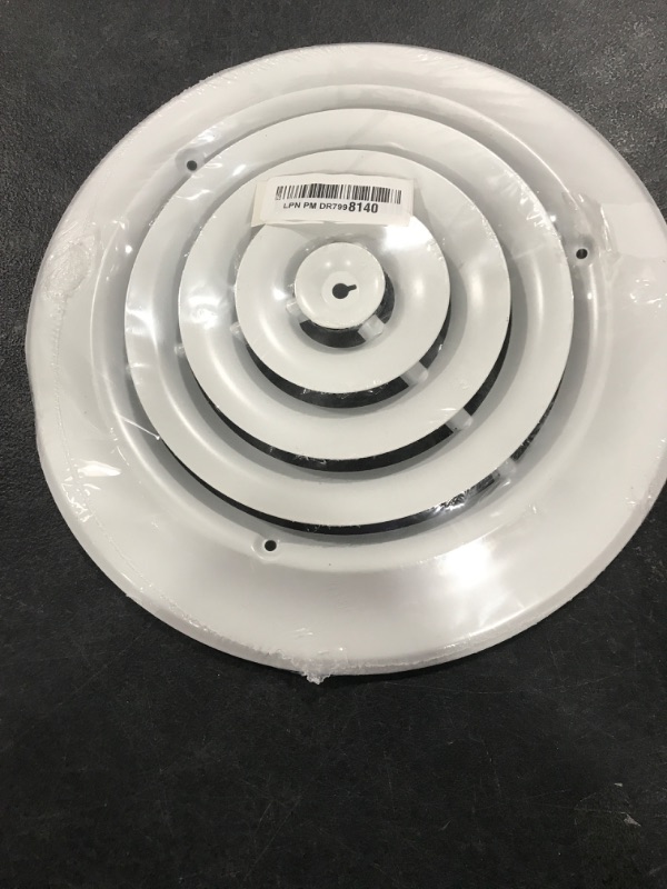 Photo 1 of HBW 8" Round Ceiling Diffuser White Powder Coated with Outside Dimension of 12" Fitting in 8" Duct