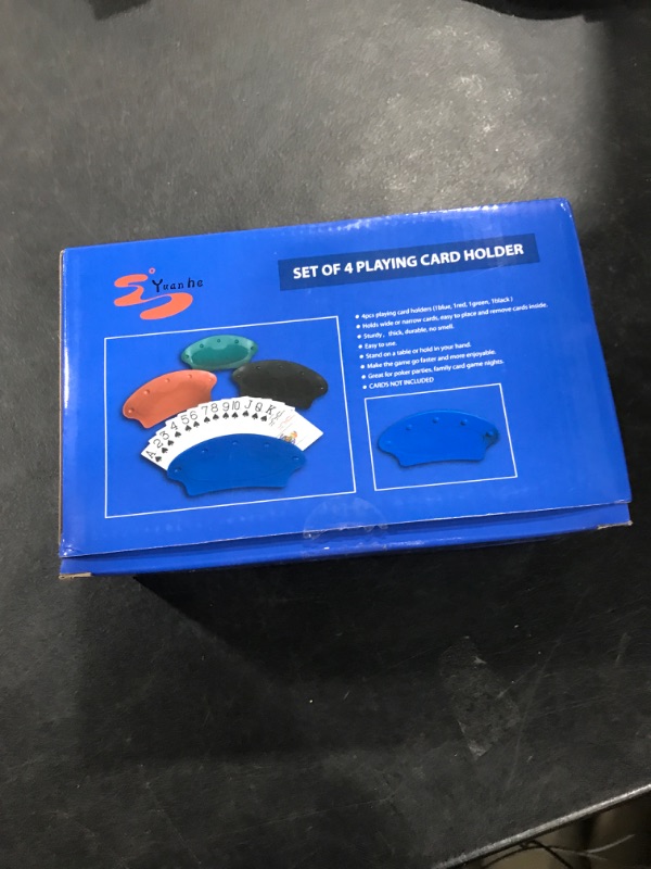 Photo 1 of Yuanhe Set of 4 Playing Card Holder for Kids Seniors,Hands Free Cards Holders for Poker Parties, Family Card Game Nights