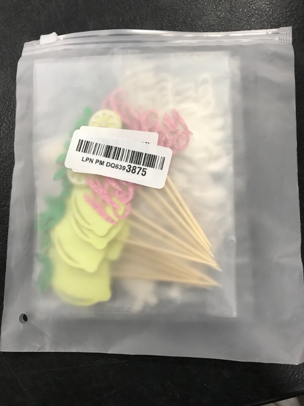 Photo 1 of 24Pcs Lemon Oh Baby Cupcake Toppers for Baby Shower Birthday Party Decorations, Lemon Baby Birthday Party Supplies (Pink)