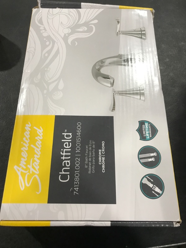 Photo 1 of American Standard 7413801.002, Chatfield 8-Inch Widespread 2-Handle Bathroom Faucet 1.2 GPM, Chrome