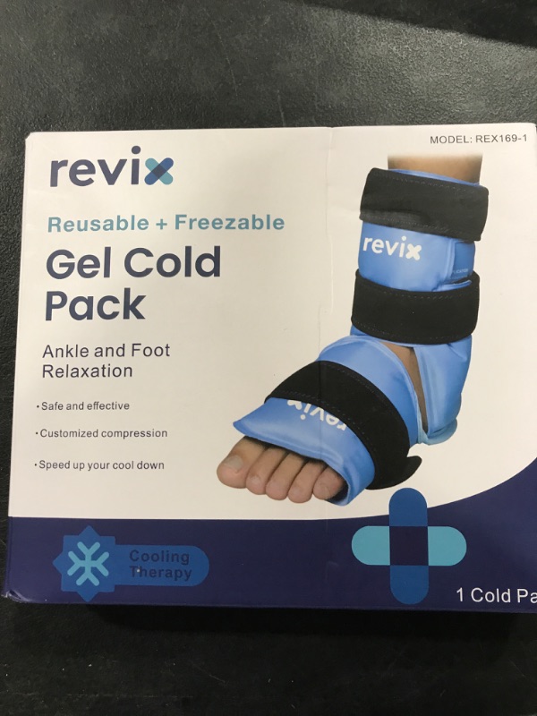 Photo 1 of REVIX Ankle Ice Pack Wrap for Foot Pain Relief and Feet Injuries, Reusable Gel Ice Cold Packs for Achilles Tendonitis, Plantar Fasciitis, Sprained Ankles and Heels