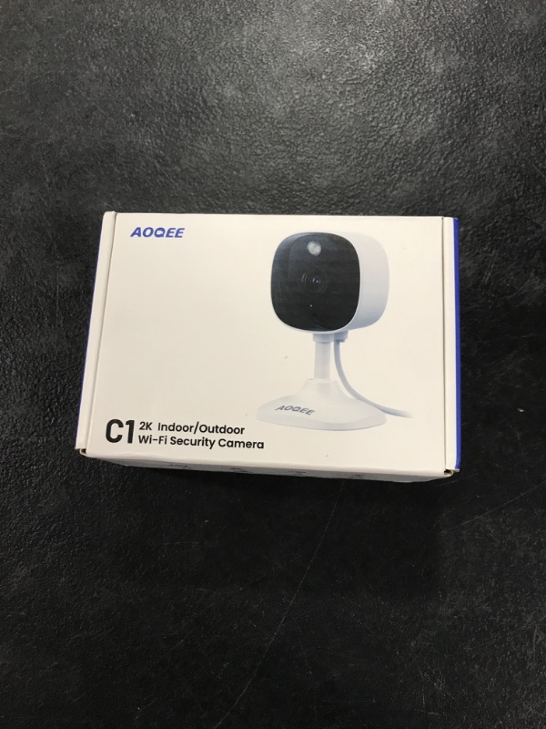 Photo 1 of AOQEE 2K Security Camera Outdoor-2.4Ghz WiFi Indoor Camera with Phone App for Baby/Pet/Dog Monitoring, Color Night Vision with Motion Alert, 24/7 SD Recordings, Works with Alexa/Google Home, C1-White