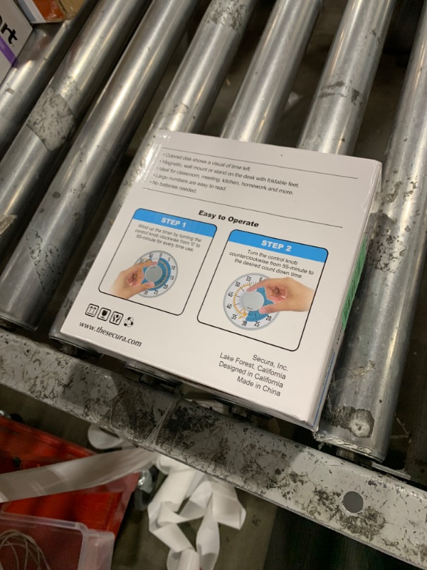 Photo 1 of Secura 60-Minute Visual Timer 6-Inch Mechanical Countdown Timers for Teaching, Meeting, Cooking, Working - Timer for Kids with Magnetic Backing, Foldable Legs, Hanging Hole (Blue)