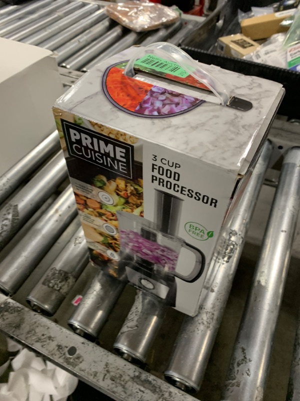 Photo 1 of Prime Cuisine Electric Vegetable Chopper & Food Processor, 3 Cup Capacity, For Mincing, Emulsify and Puree with Extra Slicer and Shredder Blade Disc, Black