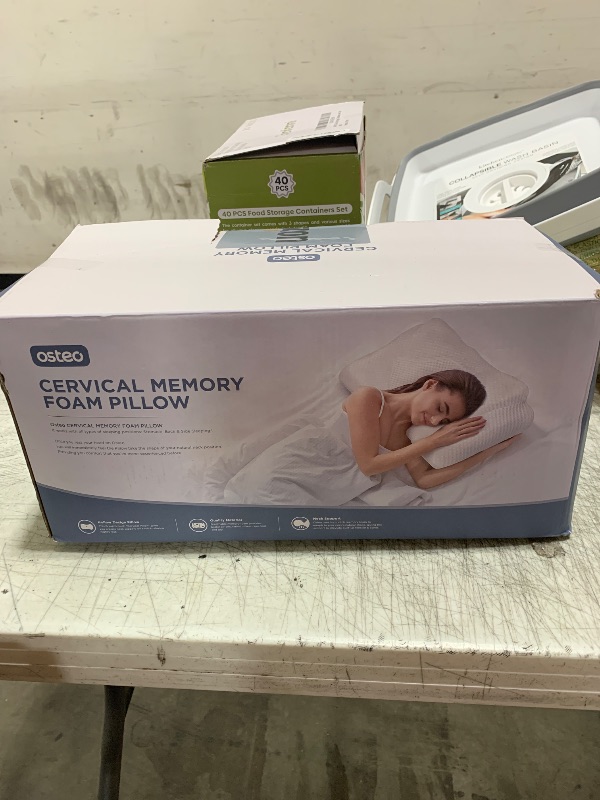 Photo 1 of Osteo Cervical Pillow for Neck Pain Relief, Hollow Design Odorless Memory Foam Pillows with Cooling Case, Adjustable Orthopedic Bed Pillow for Sleeping, Support for Side Back Sleepers