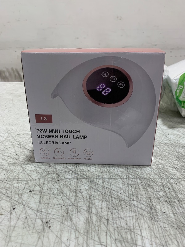 Photo 1 of LadyMisty 72W UV LED Nail Lamp Light Dryer for Nails Gel Polish with 18 Beads 3 Timer Setting & LCD Touch Display Screen, Auto Sensor, Professional Nails, White………