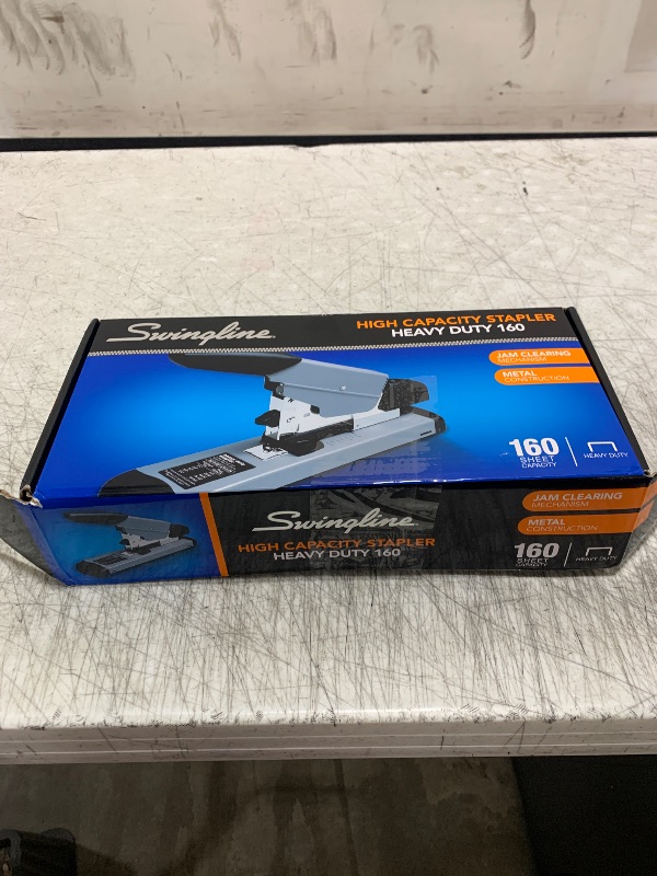 Photo 1 of Swingline Heavy Duty Stapler, 160 Sheet Capacity, Jam Free, Metal, Black and Gray (39005)