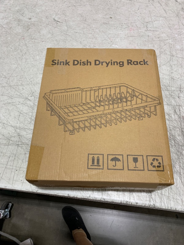 Photo 1 of JASIWAY Dish Drying Rack in Sink, Expandable Stainless Steel Dish Drainer for Kitchen Sink, Dish Strainer for Inside Sink, Over Sink Dish Rack with Utensil Holder, 11.8''W x 13.1''~16.6''L,Silver