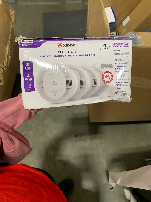 Photo 1 of Kidde  & Carbon Monoxide Detector, 10-Year Battery Powered, LED Warning Light Indicators, 4 Pack