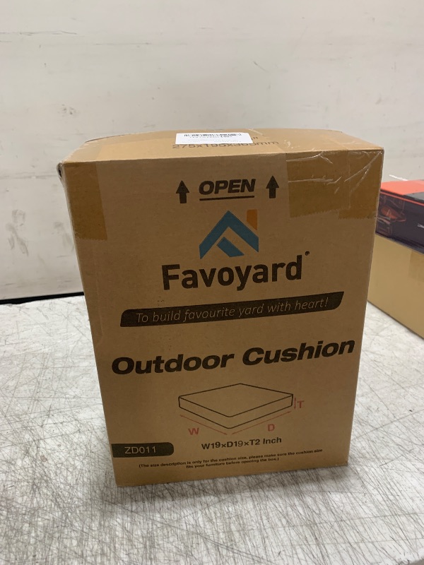Photo 1 of Favoyard Outdoor Chair Cushions 19"W x 19"D x 2"T Set of 4 Patio Chairs Cushions 3-Year Fade Resistant & Waterproof Cushions for Outdoor Furniture with Hidden Zipper, Attach Straps for Dining Chairs