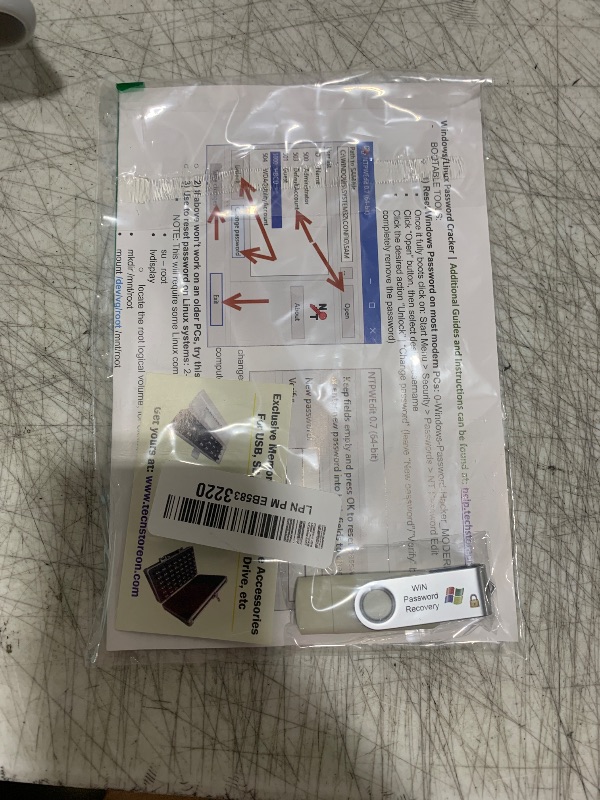 Photo 1 of Password Reset Cracker Bootable Live USB Flash Thumb Drive for Windows and Linux Computer PCs - Recover Lost Password and Restore Your Data