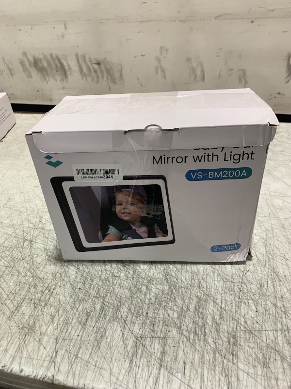 Photo 1 of Baby Car Mirror with Light 2-Pack, 7 RGB Colors, 360° Adjustable Rear Facing Car Seat Mirror, Wide Clear View & Shatterproof Safety for Infant Newborn Toddler with Remote