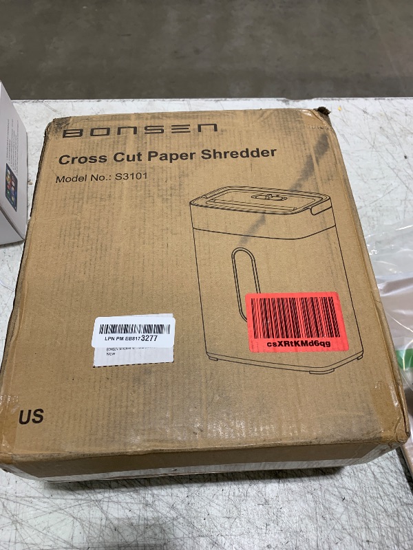 Photo 1 of BONSEN Shredder for Home Office, 4 Gallons 8-Sheet Cross Cut Credit Card Shredder, Small Paper Shredder for Home Use, High Security Level P-4, ETL Certification (S3101)