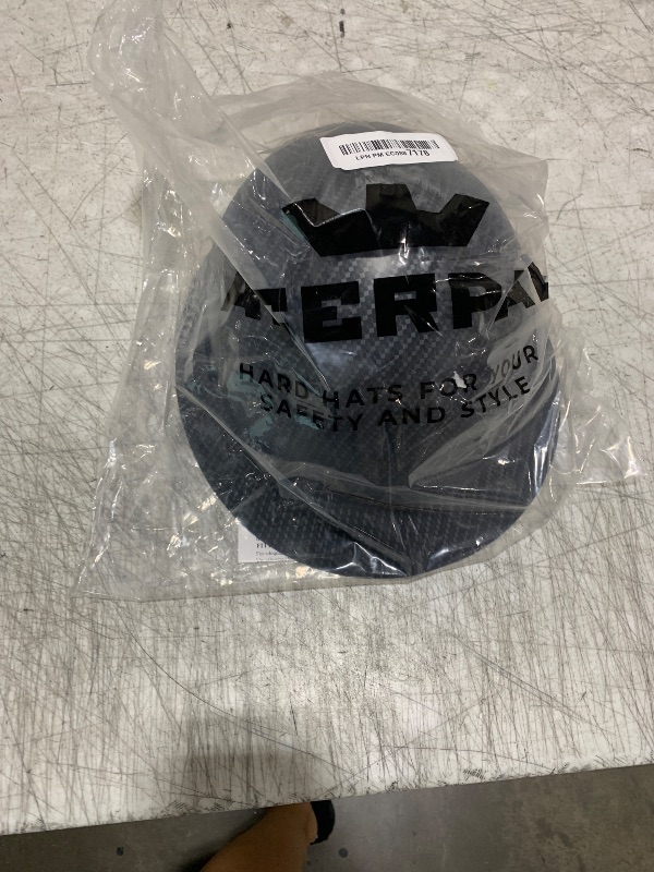 Photo 1 of Acerpal Full Brim Vented Classic Black Carbon Fiber Design Matte Finish OSHA Hard Hat with 6-Point Suspension