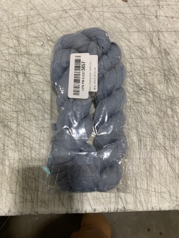 Photo 1 of Blue Cheesecloth Table Runner Boho Gauze Table Runner 120 inches Long Table Runner Rustic Cheese Cloth Fabric Bulk for Wedding Bridal Shower Birthday Party Christmas Decorations