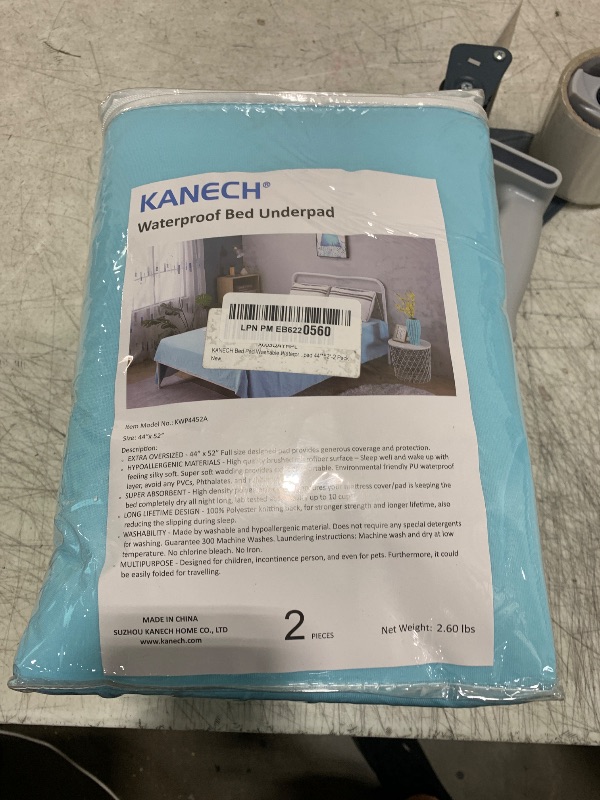 Photo 1 of KANECH 44"x52" (2 Pack) Large Waterproof Washable Bed Pads for Kids, Adults , Elderly & Pets, Waterproof Mattress Protector & Reusable Bedwetting Incontinence Pads for Bed, Sofa ,Couch ,Floor