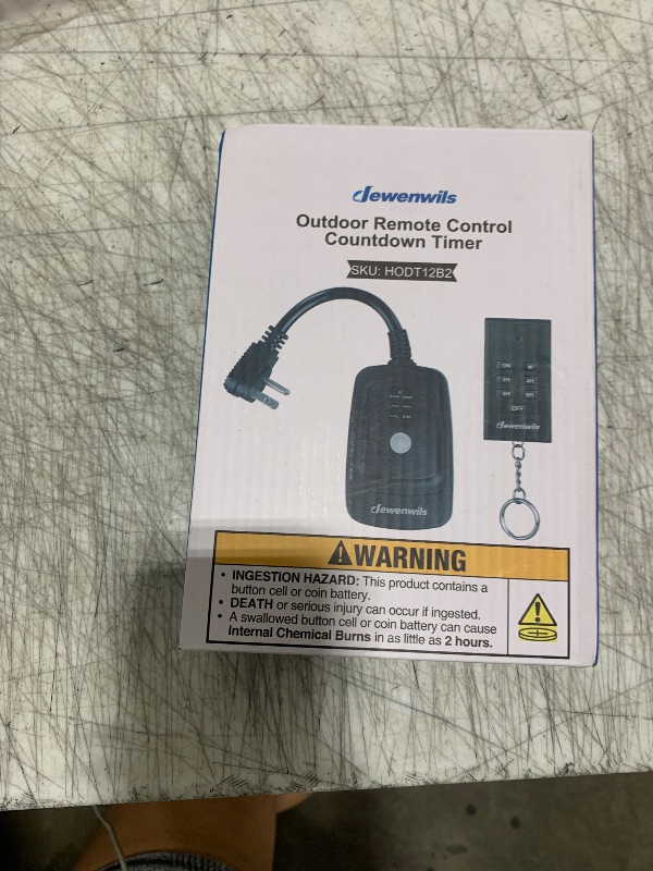 Photo 1 of DEWENWILS Light Sensor Timer Waterproof, Plug in Timer Switch, 100 ft Range Remote Control with 2 Grounded Electrical Outlets for Outdoor String Lights, 15A 1/2HP UL Listed