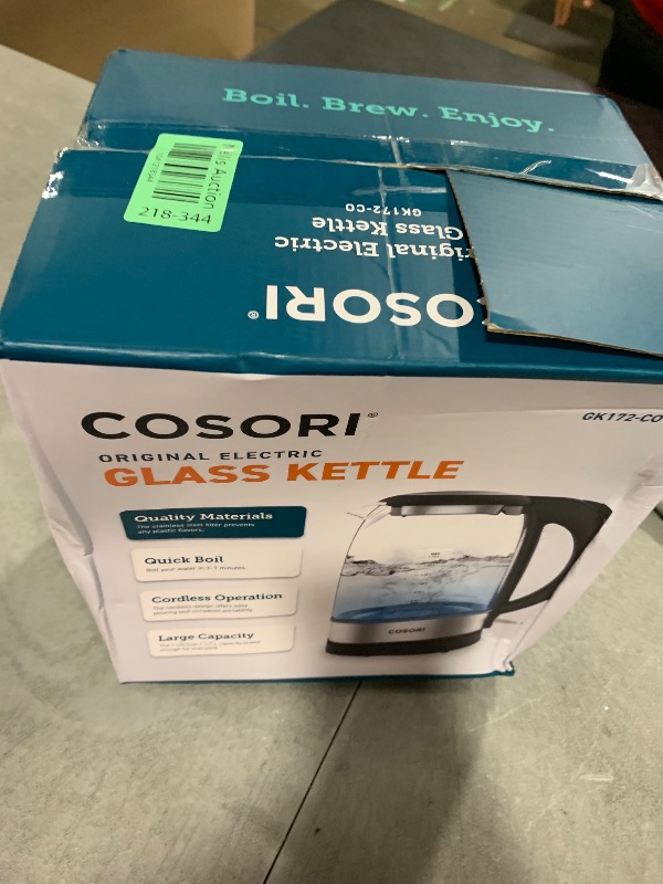 Photo 1 of Cosori Electric Kettle, No Plastic Filter & Spout, Stainless Steel Inner Lid, Tea Kettle & Hot Water Boiler For Coffee & Tea, Water Heater & Teapot, Automatic Shut Off, Black, 1.7L/1500W