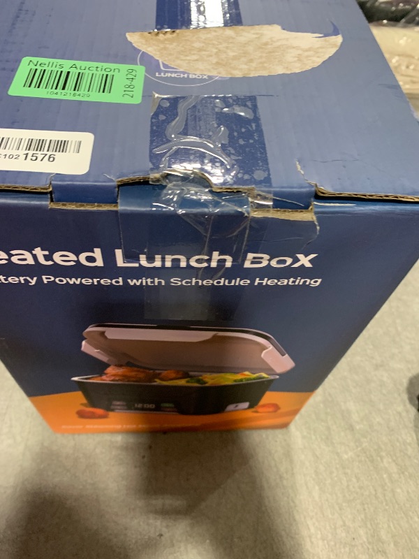 Photo 1 of EAST OAK Cordless Electric Lunch Box for Adults, Heated Lunch Box Battery Powered with Automatic Heating, 5.5 Cups Portable Food Warmer with Removable Tray Divider