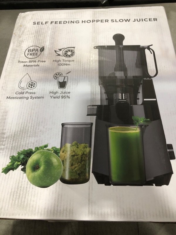 Photo 1 of Cold Press Juicer, 5.8" Extra Large Feed Chute Fit Whole Fruits & Vegetables, 350W Slow Masticating Juicer Machines, Easy to Clean,High Juice Yield?Grey?