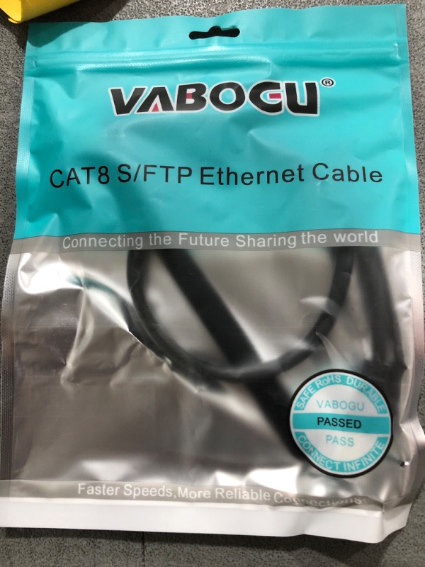 Photo 1 of Cat 8 Ethernet Cable, 1.5Ft 3Ft 6Ft 10Ft 15Ft 20Ft 30Ft 40Ft 50Ft 60Ft 100Ft Heavy Duty High Speed Internet Network Cable, Professional LAN Cable Shielded in Wall, Indoor&Outdoor