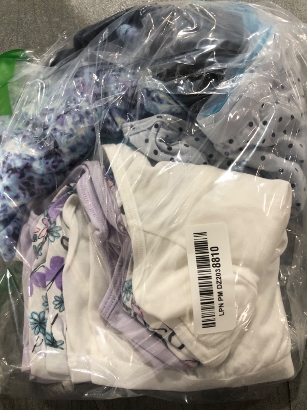 Photo 1 of Hanes Big Brief Underwear, Stretch Cotton Panties for Girls, Assorted, 12-Pack, White, Purple, Blue, Grey, Floral Print, Dot Print, Tie-dye Print